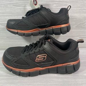 Skechers Composite Safety Toe Womens Shoes 8.5 Oil Slip Resistant 108074 BLK NEW